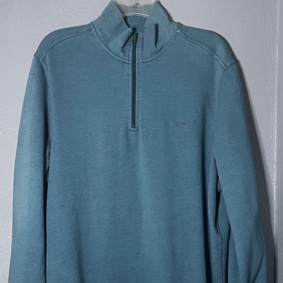 Dockers Pullover Sweater Mens XL 1/4 Zip Blue Thick Sweatshirt Long Sleeve - Picture 1 of 7